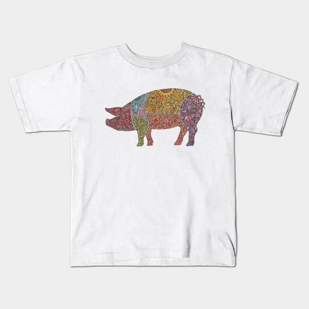 Porky Pork Kids T-Shirt by Valentina Harper